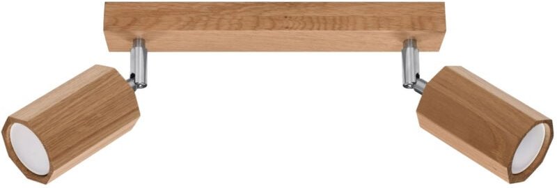 Ledbox - Sollux Lighting Zeke Eiche Octagon Twin Deckenstrahler Holz, 2x GU10