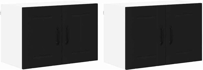 Küchenschrank 2 pcs Schwarz 60 x 31 x 40 cm Holzwerkstoff vidaXL
