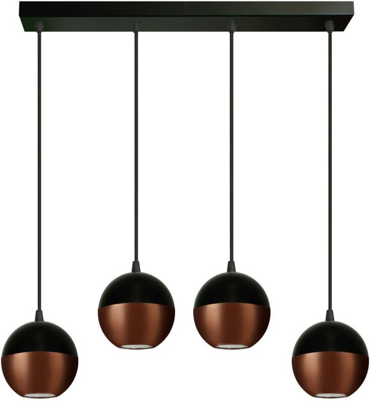 Midway Straight Bar Pendel-Deckenleuchte Schwarz, Kupfer 60cm - Helam