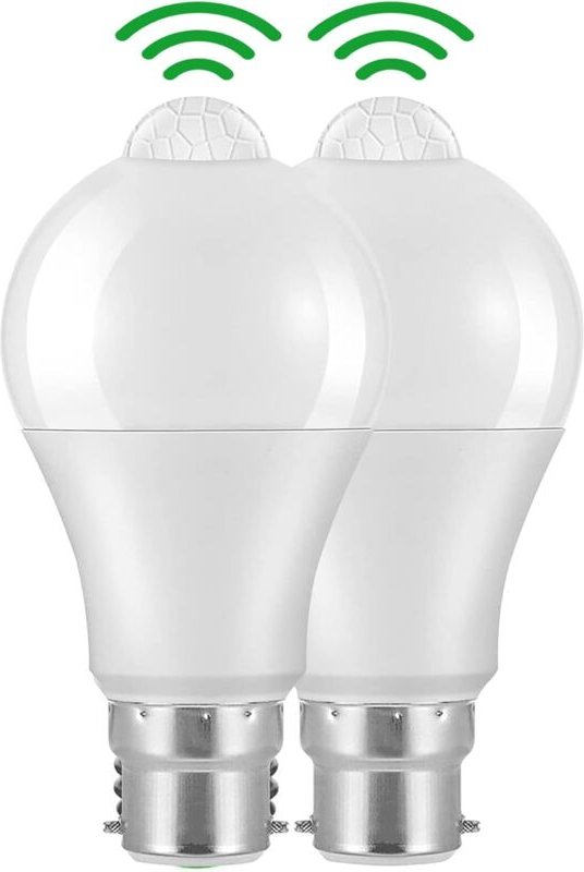 Jusch - B22-Bajonett-LED-Glühbirne mit Bewegungssensor, 12 w, 1020 lm, Kaltweiß 6000 k, cir 85, IP42 wasserdicht, energi...