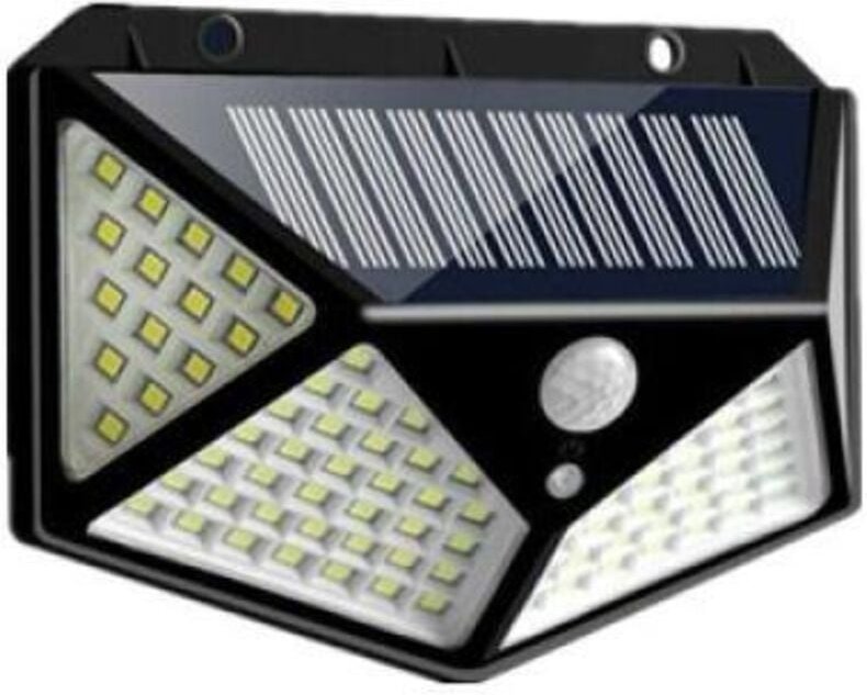100 LED Solarleuchte für den Außenbereich, IP65 wasserdicht, vierseitige Solar-Wandleuchte, Bewegungsmelder mit drei Fun...