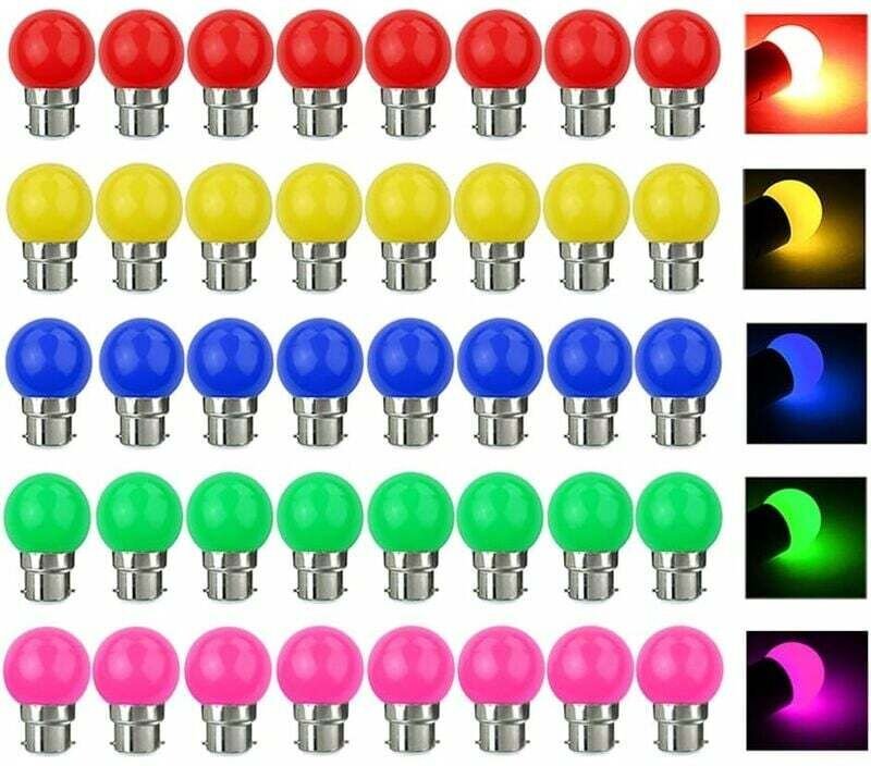 Debuns - B22 3 w LED-Farbbirne, entspricht 30 w, 300 lm, ac 220 v, B22 Bajonett-LED-Farblichterkette, mehrfarbig, für De...