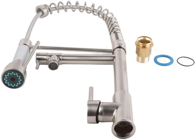 Küchenarmatur aus Edelstahl, multifunktionale Spültischarmatur mit ausziehbarer Brause für das Badezimmer
