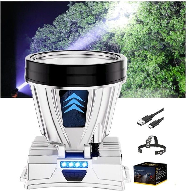 Wiederaufladbare LED-Stirnlampe, 1200 mAh x 2, 40 LEDs mit 3 Leistungsmodi – weißes Licht