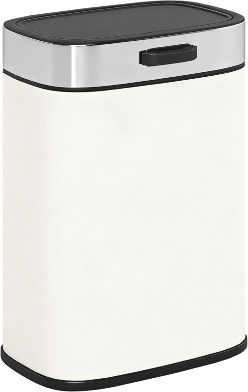 5 L Mülleimer, freistehend oder hängend platzierbar, Edelstahl, Cremeweiß