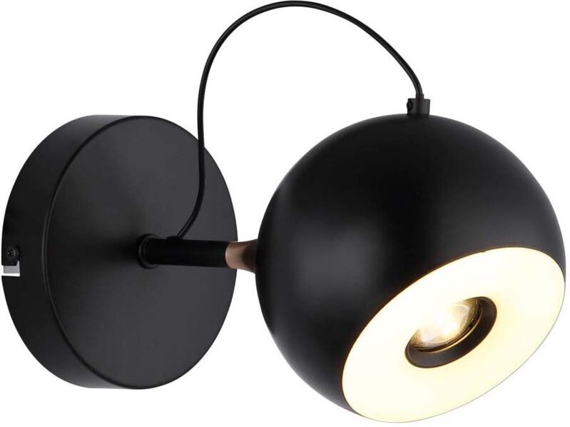 Wandleuchte Wandlampe Flurleuchte Metall schwarz gold LED beweglich D 12 cm