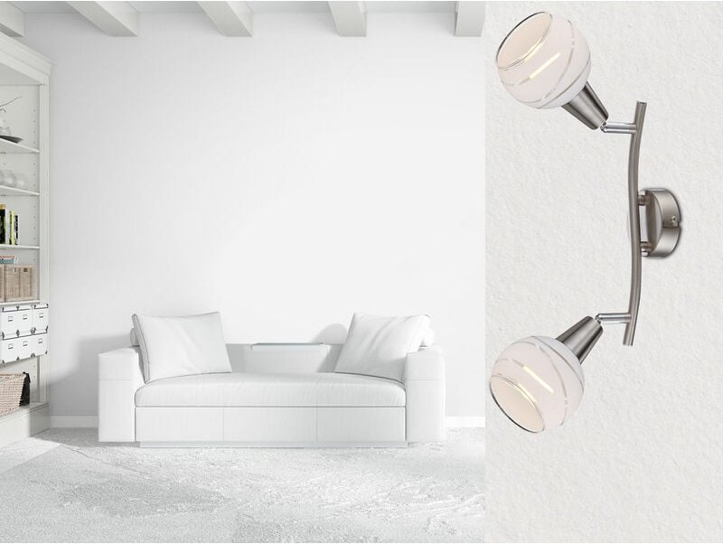 Led Deckenstrahler elliott 2-flammig, Glasschirme satiniert, Breite 28cm