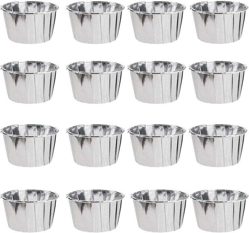 50 Stück Backförmchen aus Aluminiumfolie, Cupcake-Förmchen, Mini-Cupcake-Formen, Cupcake- und Muffinförmchen für Hochzei...