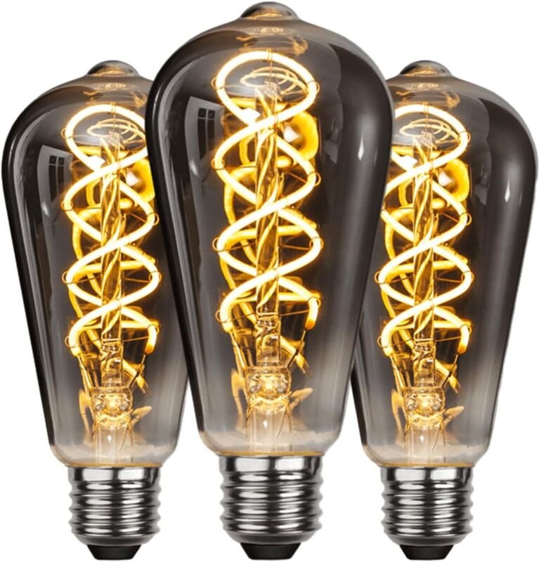 Vintage E27 LED Glühbirne, Energiesparend, Industrieller Stil, E27 Glühbirne Antike Retro Dekolampe, 4W für Schlafzimmer...