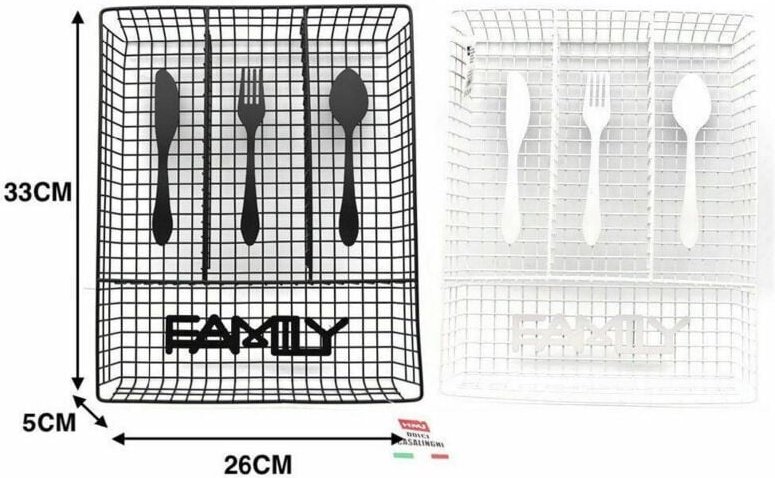 Trade Shop Traesio - Trade Shop - Schubladen-Besteckhalter aus Metall, 4 Fächer, 33 x 26 cm, farbig, für Küche und Zuhau...