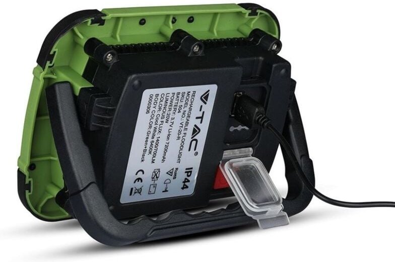 V-TAC VT-20-R 20W wiederaufladbarer Multifunktions-LED-Fluter chip samsung Kaltweiß 6400K Kunststoffkörper IP44 - sku 50...