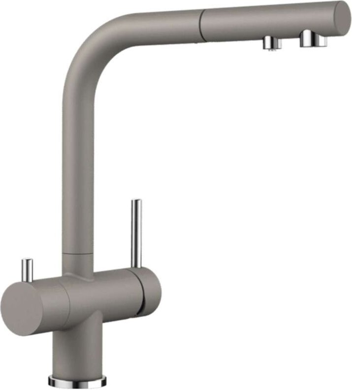 Fontas s ii - Küchenarmatur mit ausziehbarer Brause und Filterfunktion, Tartufo 525206 - Blanco