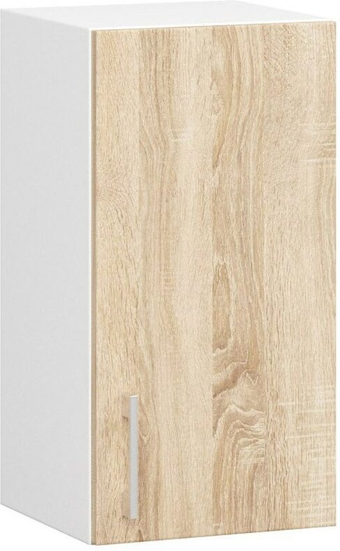 Hängeschrank Küchenschrank AKORD LIMA modular W30 Weiß 30 cm Tür 2 Ebenen Front Sonoma-Eiche B30 x H58 x T30,5 cm