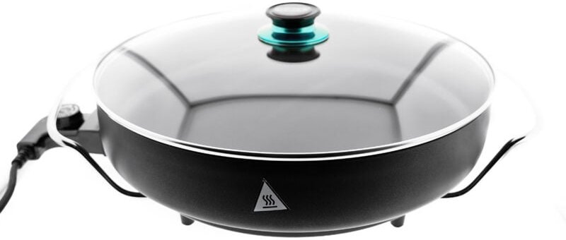 Pizza Pan Pfanne Ø40cm 1500W Multifunktionspfanne Grillpfanne Antihaftbeschichtet Ø40/7cm Guss