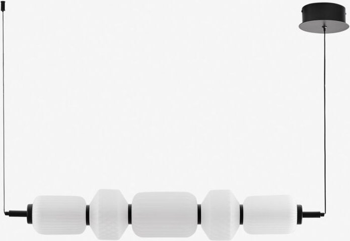 Sklum - LED-Linear-Deckenleuchte aus Eisen und Glas (95 cm) Necsar Schwarz