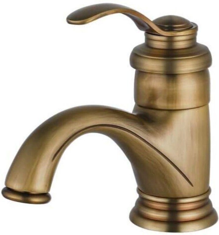 Antike Badarmatur, Retro-Waschtischmischer, nostalgische Badarmatur aus gebürstetem Messing für Badezimmer