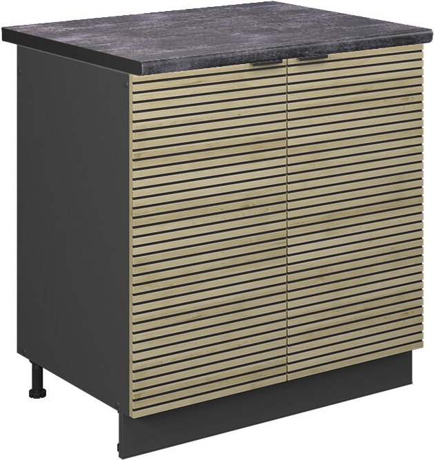 Vicco - Küchenschränke Fame-Line, Eiche Paneel, 80 cm , ap Anthrazit