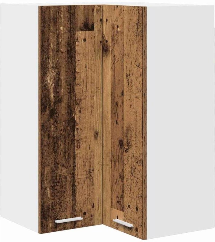 Hängeschrank Riga Altes Holz und Weiß 57 x 57 x 80 cm vidaXL