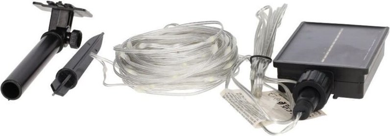Solaraufladende LED-Girlande mit 8 Funktionen und Kaltlicht (6000K 3,6V) IP44 10m aus Kupfer und schwarzem PVC