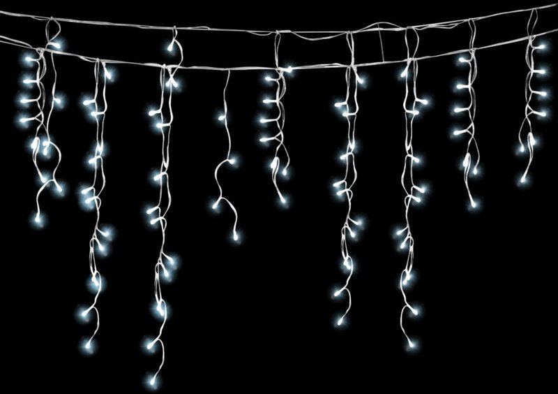 Jiubiaz 5M LED Eisregen Lichterkette Außen Innen Lichtervorhang 200 LEDs Eiszapfen Weihnachtsbeleuchtung 8 Modi Weihnach...