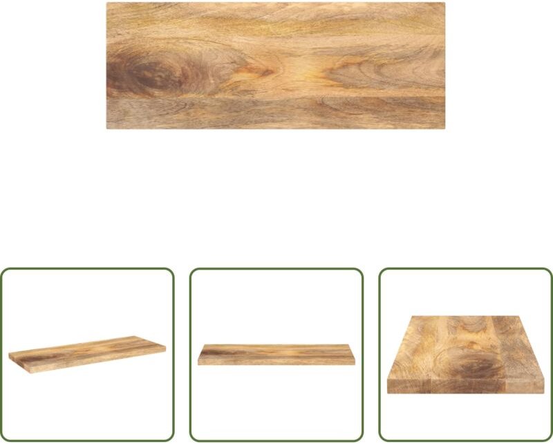 Massivholz - Tischplatte 80x40x3,8 cm Rechteckig Massivholz Mango
