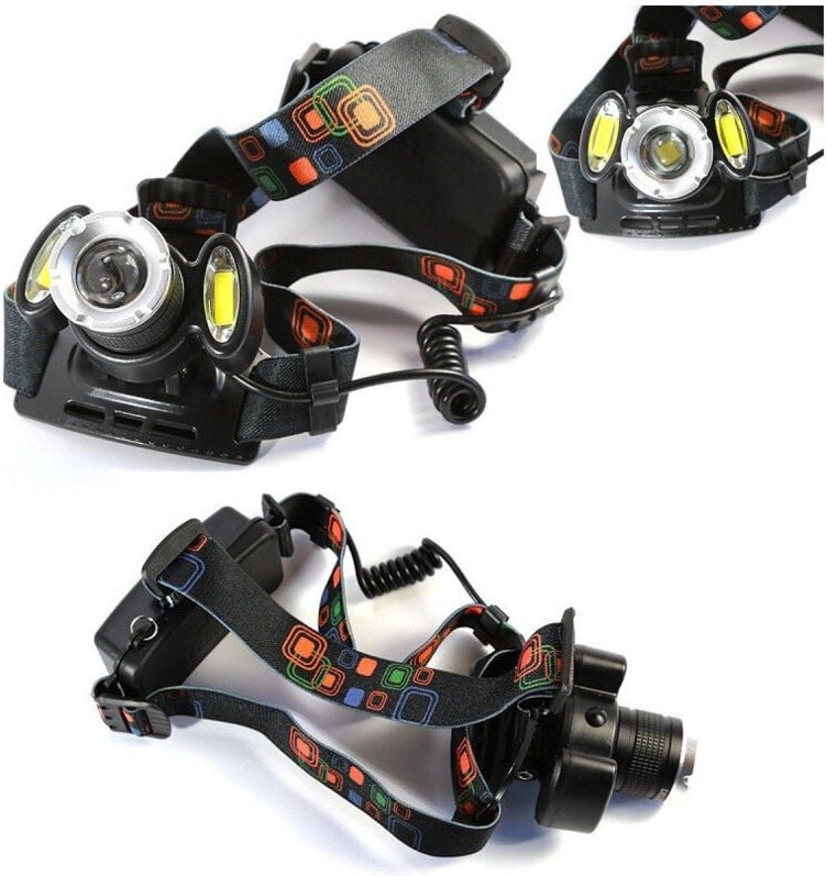 Trade Shop Traesio - Trade Shop - taschenlampe stirnlampe led cree wiederaufladbar auto zuhause 3LED 8000W weisses licht...