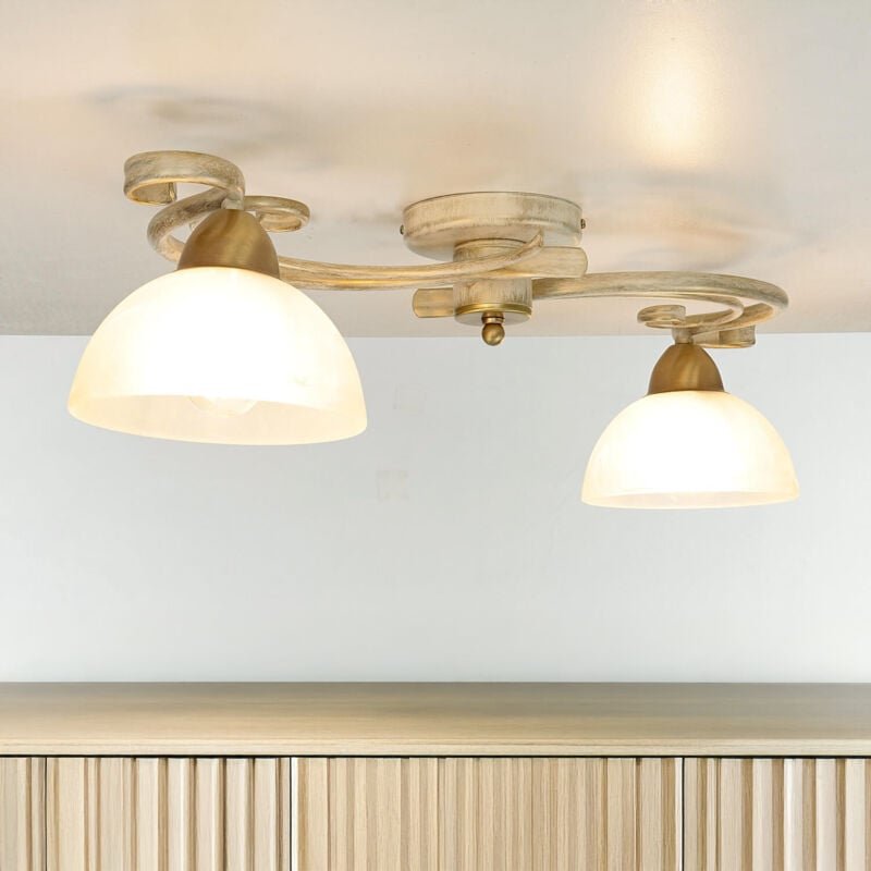 Deckenleuchte AURORA WHITE in Shabby Weiß Landhaus