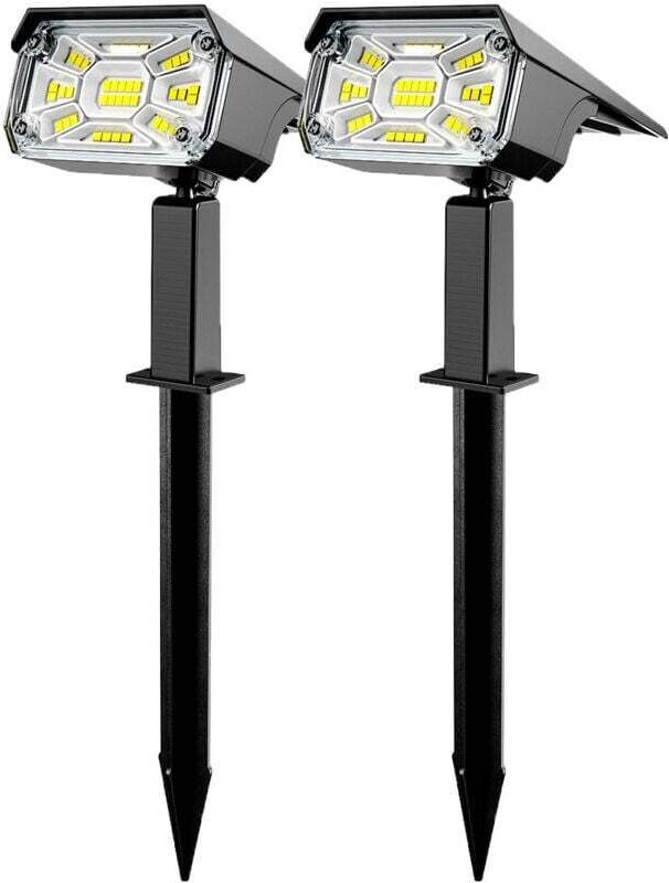 Vtizikl Lot de 2 Lampe Solaire Exterieur, 3 Modes Spot Solaire Exterieur Jardin, Fonction 2 en 1 et IP65 Étanche,Super B...