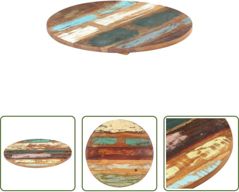 Altholz Tischplatte - Tischplatte Rund 50 cm 25-27 mm Altholz Massiv