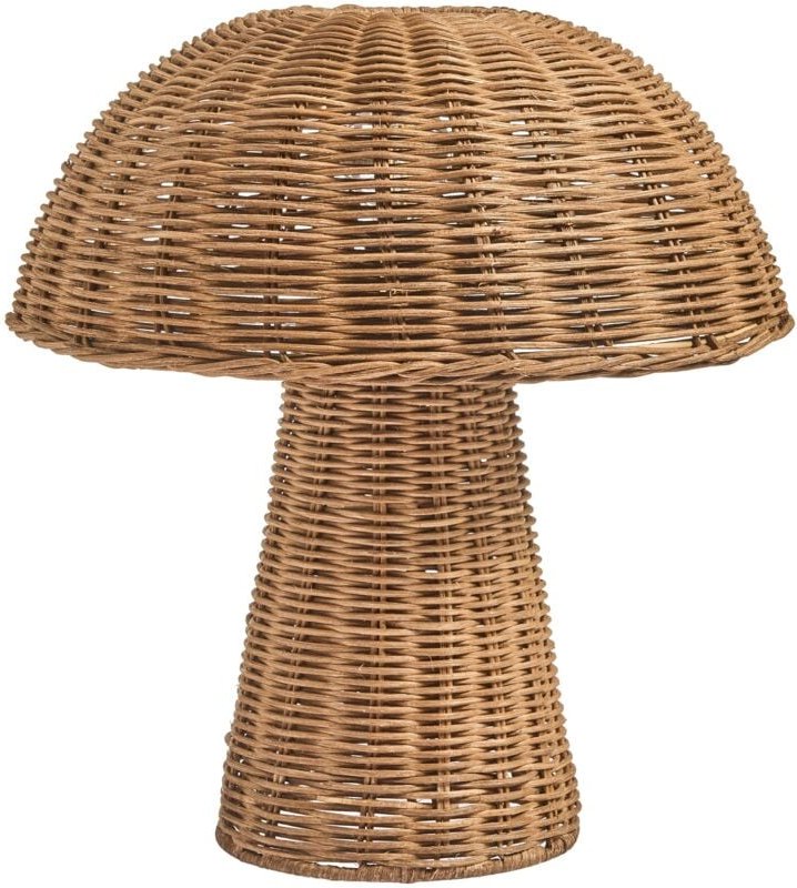 Tischlampe Pilz ALERO Rattan Naturfarben