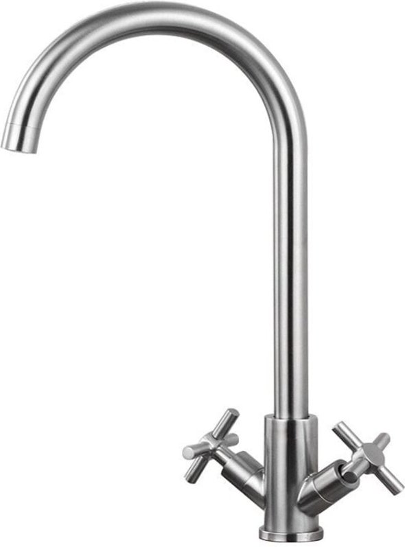 Küchenarmatur mit Durchlauferhitzer, Küchenmischbatterie, 360° schwenkbare Küchenspülbeckenarmatur mit 2 Griffen