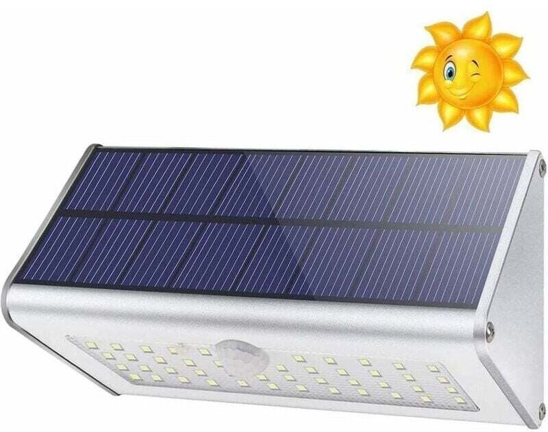 1100 Lm 46 LED 4500 mAh Solar-Wandleuchte für den Außenbereich, Gehäuse aus Aluminiumlegierung, Bewegungsmelder, kabello...