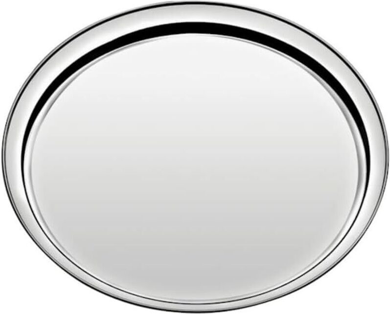 - Buena rundes Serviertablett Ø30cm. Edelstahl.