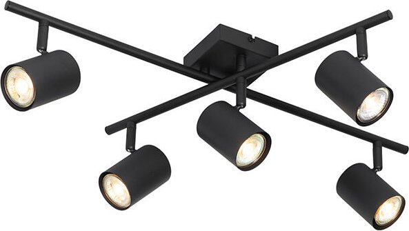 Moderne Deckenleuchte schwarz 5-flammig verstellbar quadratisch - Jeana