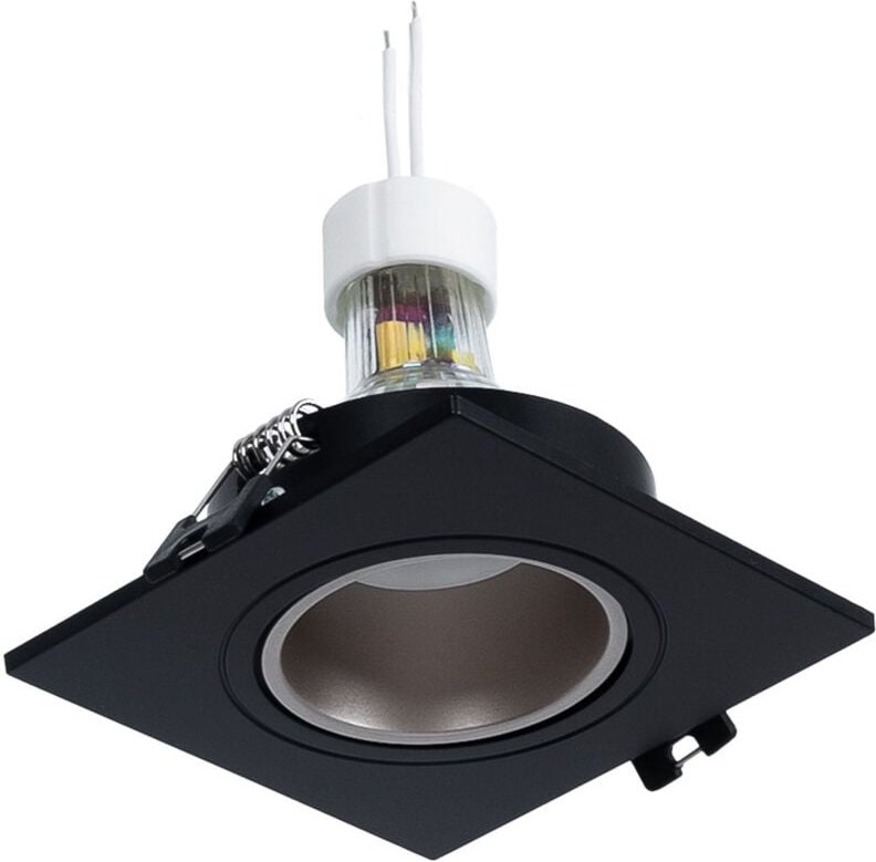 Einbaustrahler Set eckig 93x93mm (schwarz/champagner) +