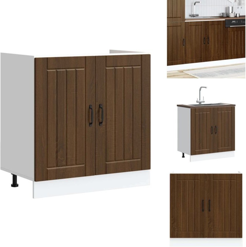 Spülenunterschrank Lucca Braun Eichen-Optik Holzwerkstoff - Spülenunterschrank - Spülenunterschränke - Küchenunterschran...