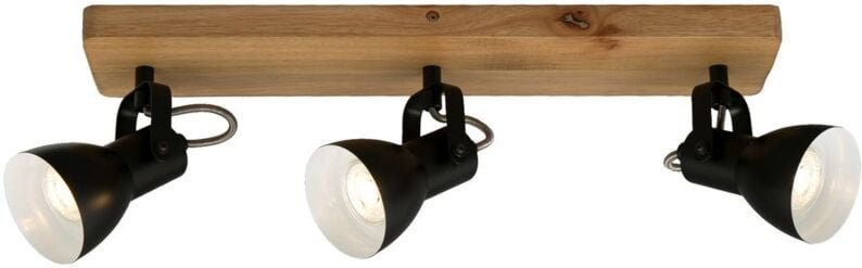 Deckenspot Retro dreh- & schwenkbar 3x GU10 35 w Holz-Metall schwarz Briloner