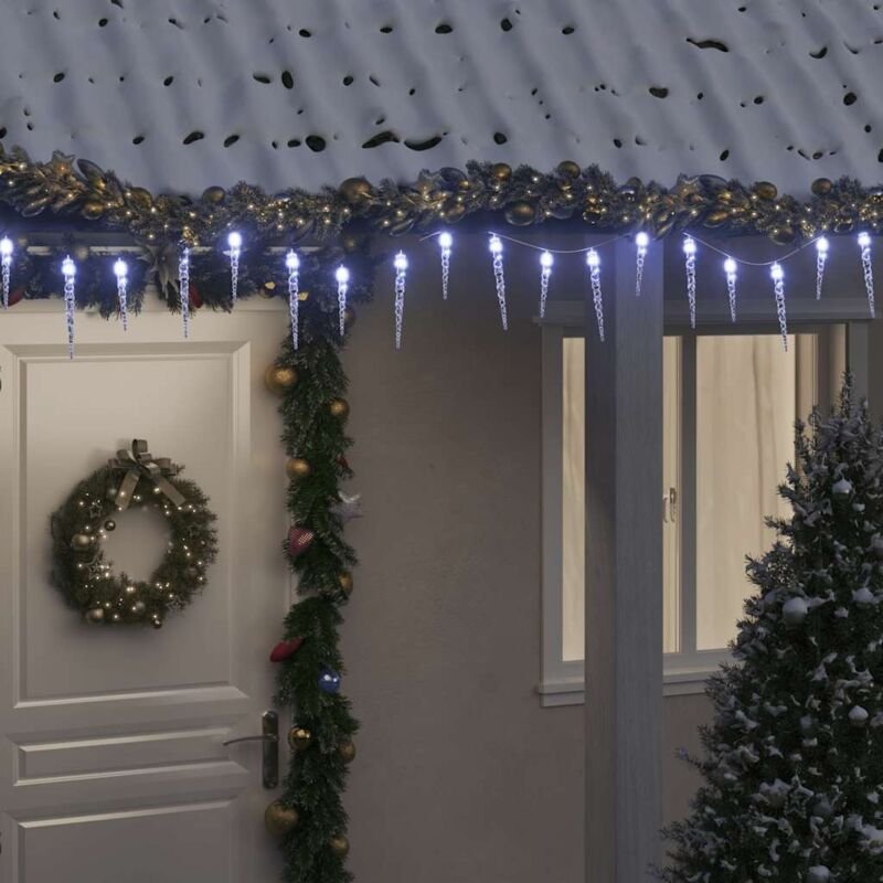 Weihnachts-Eiszapfen-Licht 200 LEDs Kaltweiß 20 m Acryl PVC vidaXL