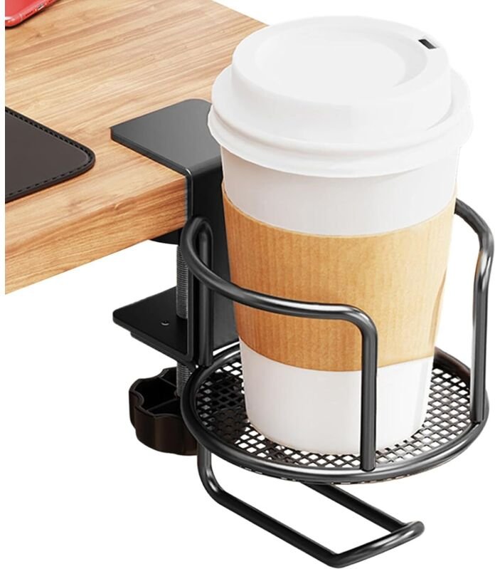 Clip-on Becherhalter, Doppelfunktion-Auslaufschutzclip für Haushaltsartikel, Kaffeebecherhalter für Sofa, Bett, Auto, Bo...
