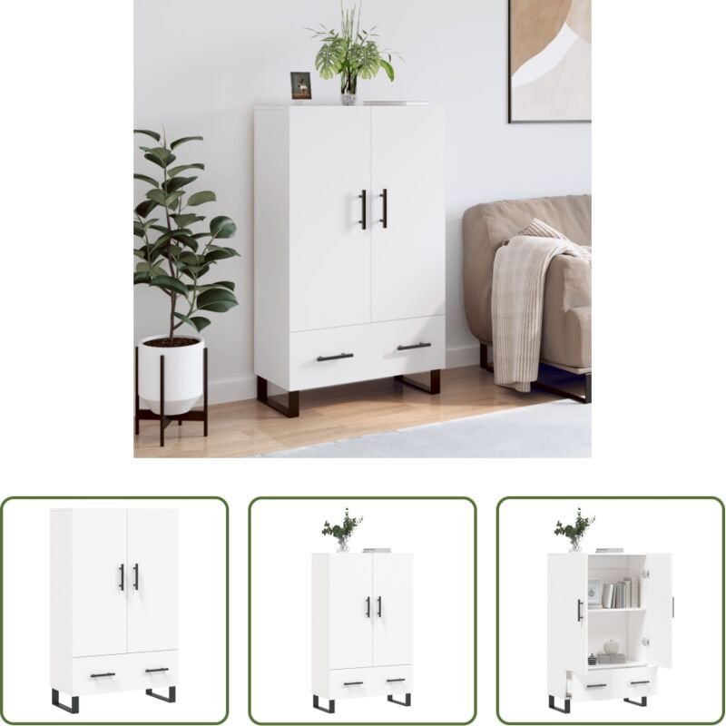 vidaXL Metallbeine - Highboard Weiß 69,5x31x115 cm Holzwerkstoff