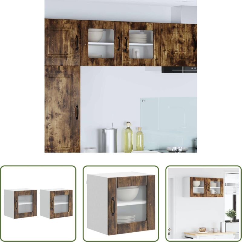 Küchenwandschrank - Küchenschrank 2 pcs Geräucherte Eiche 40 x 31 x 40 cm
