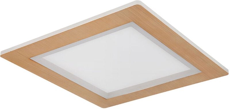 Globo - Deckenleuchte Wohnzimmerlampe led Deckenlampe Holz Optik Backlight Küchenlampe rund, 30W 1740lm warmweiß+kaltwei...