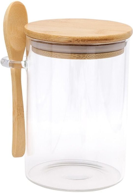 Glasbehälter, Vorratsgläser, luftdichte Glasbehälter mit Deckel und Löffel, geeignet für Kaffeebohnen, Zucker, Kekse, Sü...