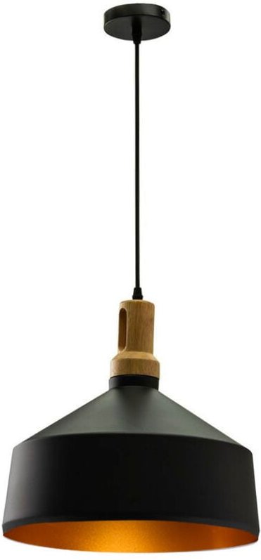 Modern hängendes Licht 1MT E27 Elegant Stylish Ф350mm - Mod. VT-7545 SKU 3766 - Schwarz Holz