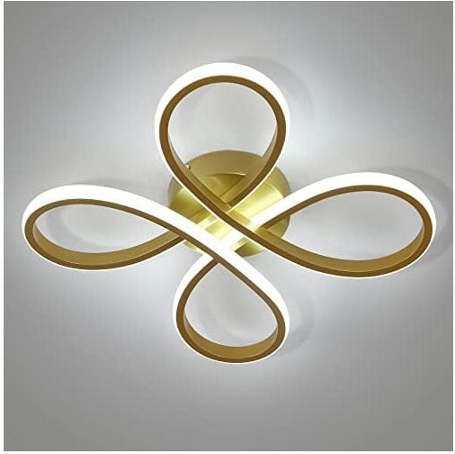 Goeco - led Deckenleuchte florales Design, gold, 30 cm, warmes Licht, 30W, perfekt für Küche und Schlafzimmer