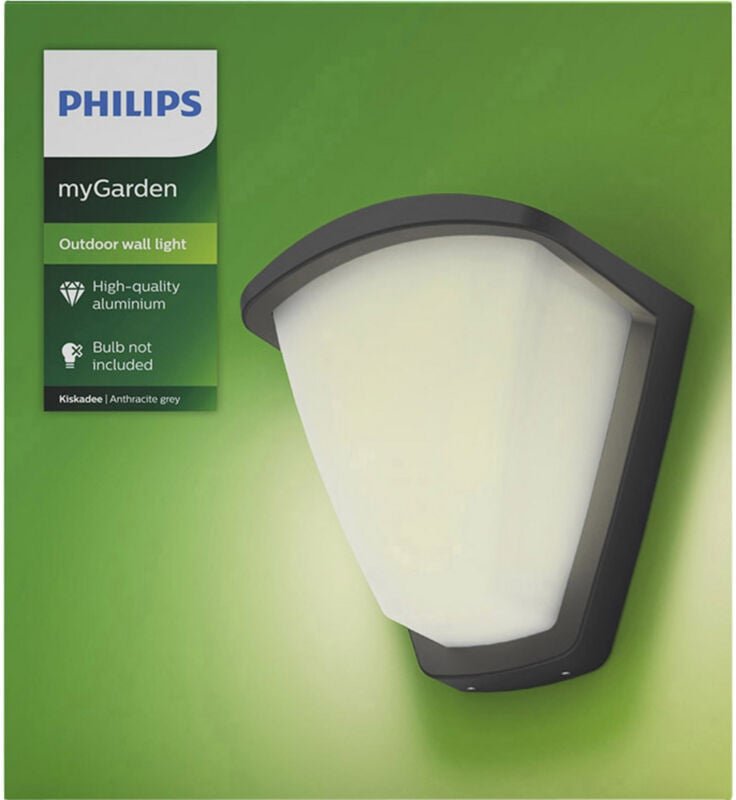 Led Kiskadee 1738393PN Außenwandleuchte led E27 42 w Anthrazit - Philips