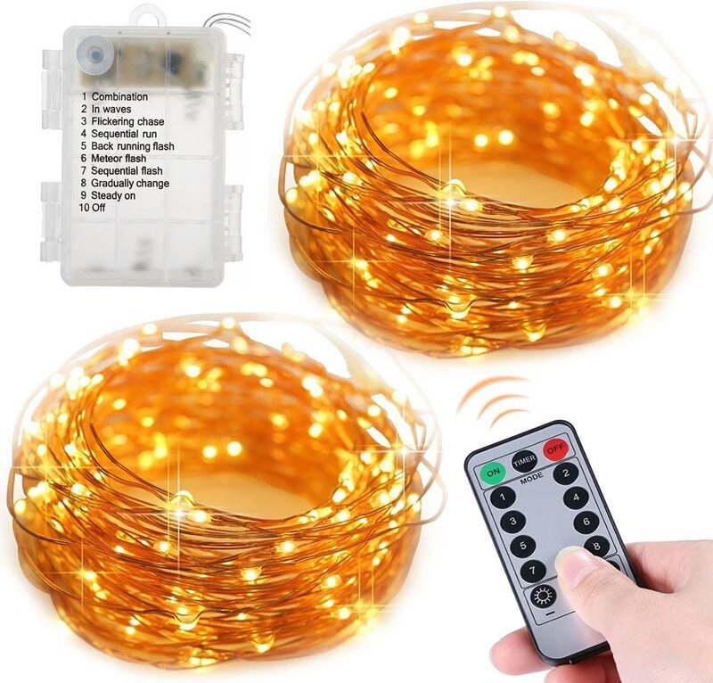 LED-Lichterkette, DIY-Vorhang-Lichterkette, 600 LEDs, 20 m, dimmbar, 8 Beleuchtungsmodi und Timer einstellbar per Fernbe...
