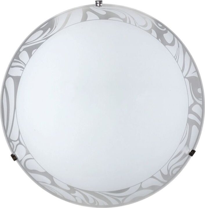 Energy - Deckenleuchte 2xE27 Haken Chromplatte Glas Weiß Dekoriert Weiß e Amalia