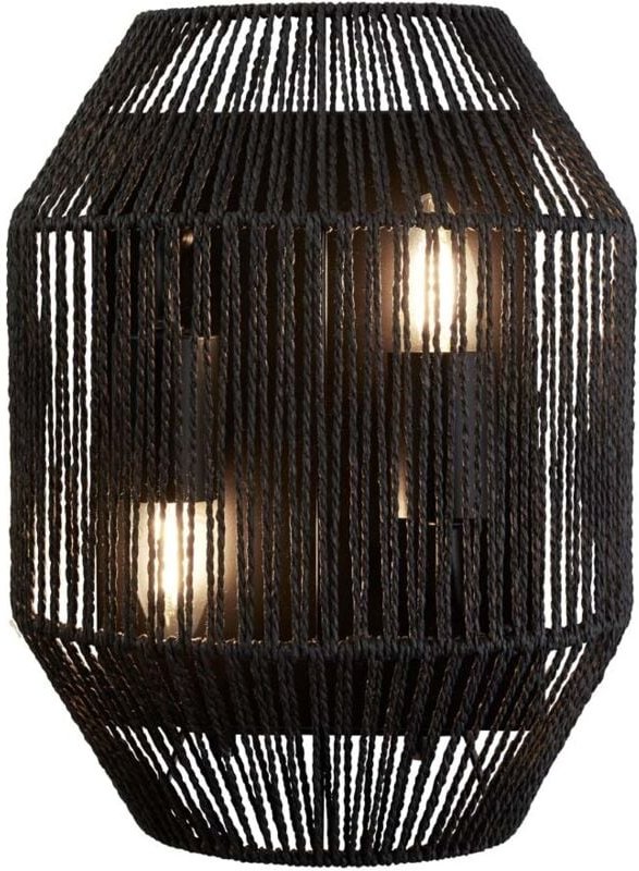 Wandleuchte Wandlampe Seil Stahl Schwarz 2-Flammig Wohnzimmerleuchte Flurleuchte