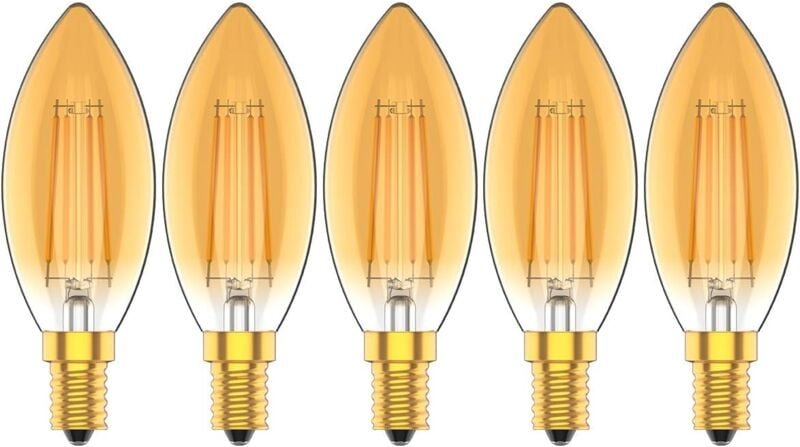 Aougo - LED-Kerzenlampen E14 4 w, Glühlampe entspricht 30 w, 2200 k Warmweiß, 300 lm, Cri80+, kleiner Schraubsockel, Kro...